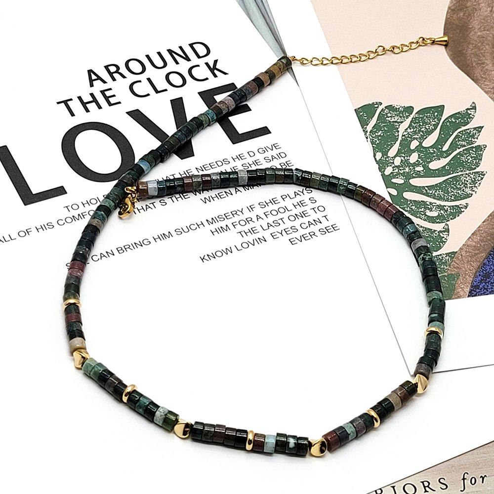 Jednoduchý náhrdelník z indického achátu