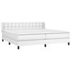 3130800 vidaXL Bed Base with Mattress White 200x200cm Faux Leather