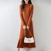 Women Sweater Dress 100% Wool MODERN NEW SAGA Turtleneck Knit Long Pullover Winter Jumpers Wool Long Dress Female