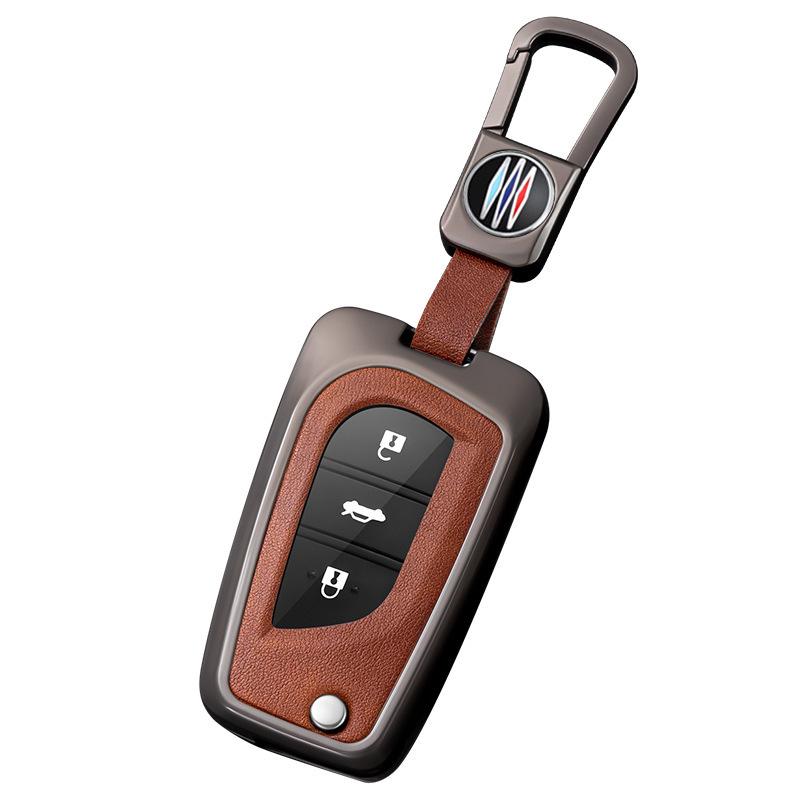 Folding Key Case for Toyota Reiz, Corolla, Levin, RAV4, and Highlander - Protective Cover & Buckle