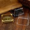 50Pcs Moon Cakes Packing Box Round Square Transparent Plastic Muffins Cookies Cake Container Cups Black/gold