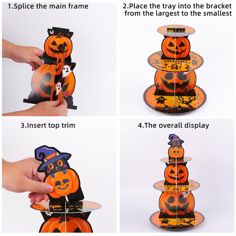 Halloween Weihnachten Mehrschichtiger Papier-Kuchenständer Dekoration