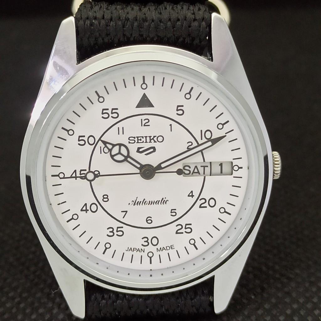 RELÓGIO SEIKO 5 AUTO 6309A VINTAGE REFORMADO JAPÃO MASCULINO D/D BRANCO 556a-a277001-9