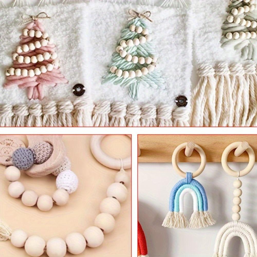 300Pcs Craft Making Wooden Beads Stainable Natural Round Beads  DIY Jewelry Making, Bracelets
