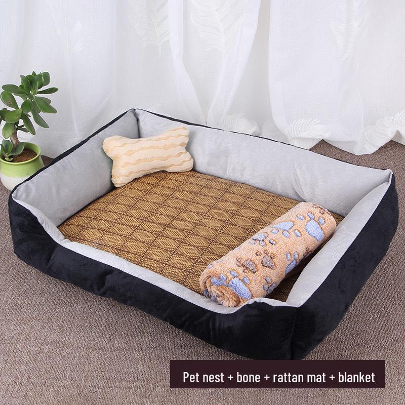 Warm Dog Bed: Cozy Spot for Small, Medium & Large Breeds - Pet Nest & Mat