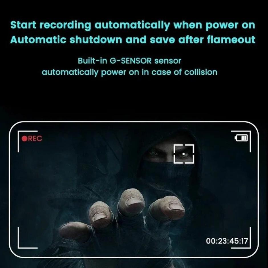 Motorcycle Dashcam, Full HD Front and Rear Dual Cameras, WiFi Waterproof Vehicle Recorder, Action Camera