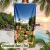 Shaun the Sheep Beach Towel, Personalized Custom Text, Quick Dry Soft Large Towel For Swimming Pool Travel