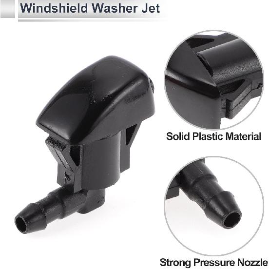 Windshield Washer Nozzle for Toyota Tacoma 2005-2015 Front W/ 3 Pcs Y Hose Connector Car 8538144010 Black Plastic 1 Set