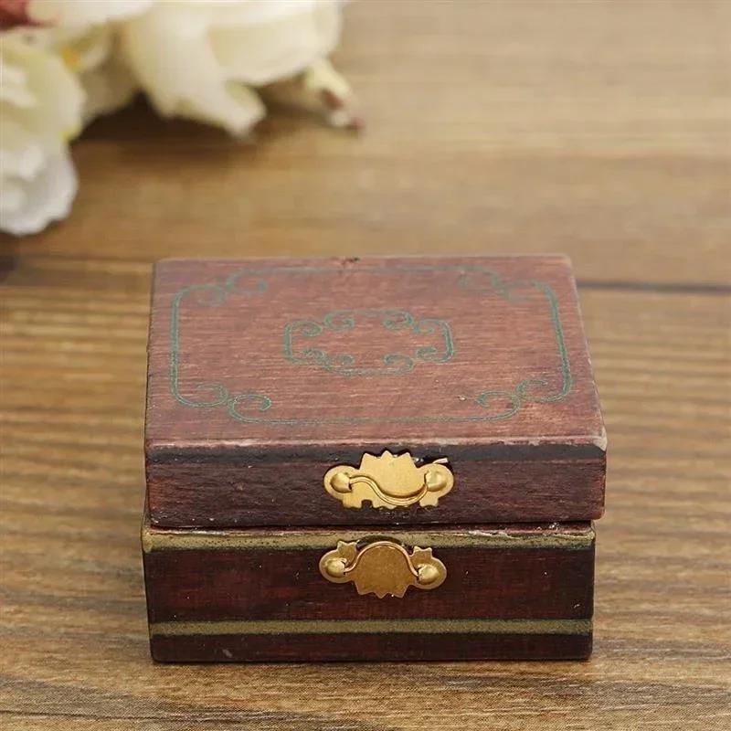 New 1: 12 Mini Retro Makeup Boxes Dollhouse Furniture Model Scene Ornaments Mini Jewelry Boxes Home Desktop Ornaments Miniatures