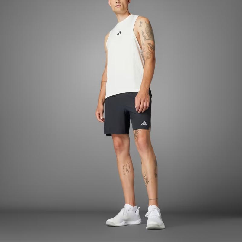 adidas Tank Tops Men's White Crew Neck Moderate Straight Fit JI8172