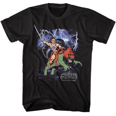 He-Man auf Battlecat stürmend Herren T-Shirt Burg Grayskull Masters of the Universe Unisex T-Shirt