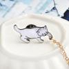 Miss Zoe Niedliche Cartoon Katze Kätzchen Perle Metall Brosche Anstecknadeln mit Kette DIY Knopf Anstecknadel Jeansjacke Ansteckplakette Schmuck Geschenk für Kinder