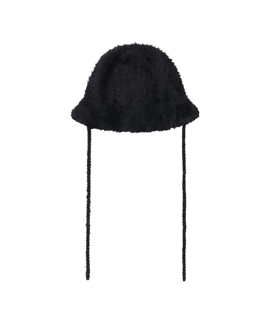 Bajal Hairy Cloche Hat Black