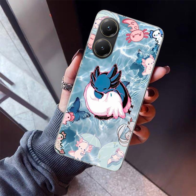 

Cute Axolotl Kawaii Phone Case For Xiaomi Poco X5 X6 X7 Pro F7 Ultra M7 Redmi 15C 15 13C 13 12C 12 10 10C 10A 9 9C 9T 9A Cover P Redmi 12C