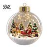 Indoor Holiday Decorations Glowing Christmas Story Ornament, Mini Scene In Ball Hanging Decoration, Xmas Tree Ornaments Light Up Acrylic Clear Pendant