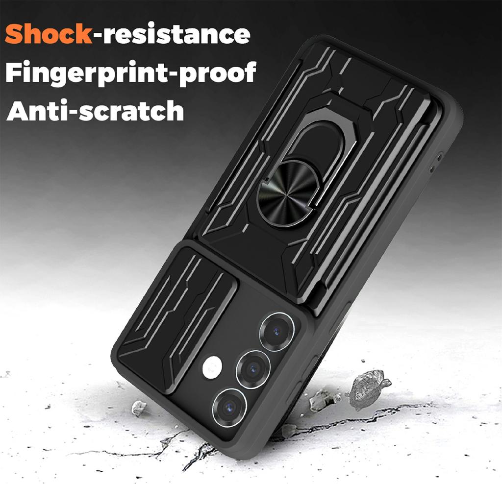 For Samsung Galaxy A37 5G Case PC + TPU Kickstand Phone Back Cover with Camera Slider