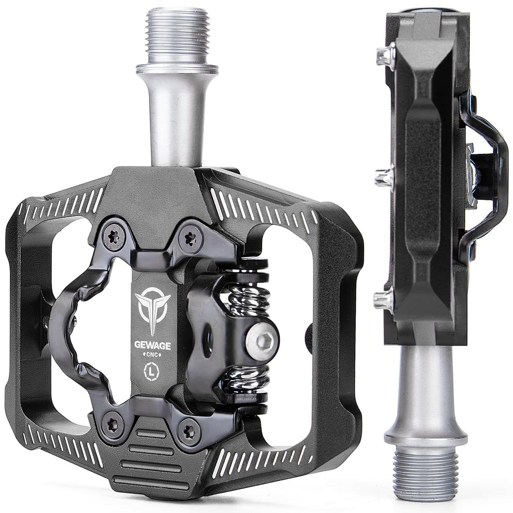GEWAGE Bicycle Pedals, Binding Pedals, Single-Sided Flat, 3-Bearing, Non-Slip, Aluminum, 9/16-Inch, Black (GE-162)