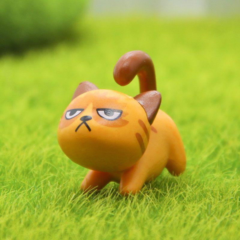 Modish 6pcs Set Kawaii Zakka Cute Unhappy Cat Doll Adorable Mini Cartoon Figures