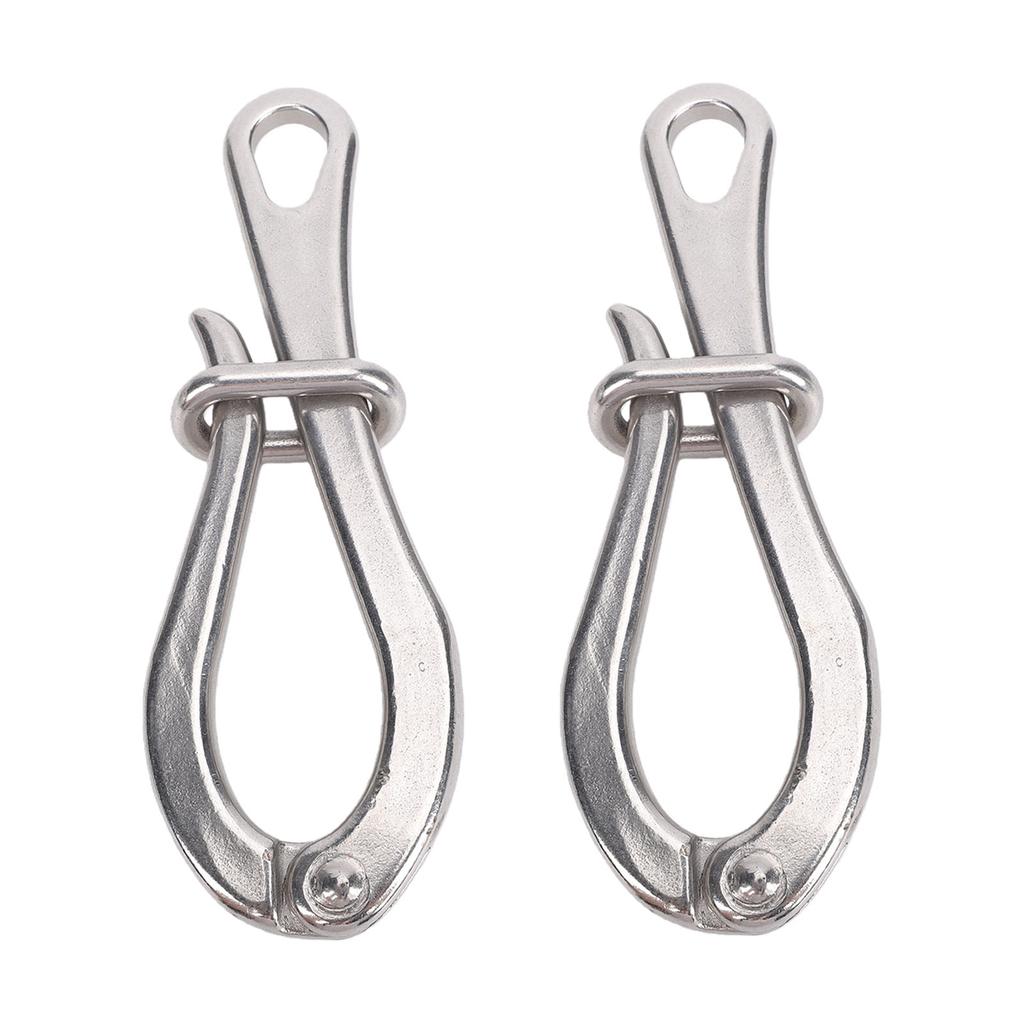 2PCS Marine Boat Link Climbing Buckle 6 Inch Stainless Steel Life Rafts Ship Link Shackle with Quick Release Ring