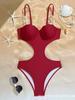 New Women's Yellow One-Piece Swimsuit - Cross-Border Style, Sexy and Elegant.