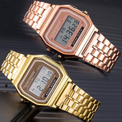 Luxury Watch Waterproof Retro Digital Stainless Steel Sports Military Watches Men Women Electronic Wrist Watches Clock