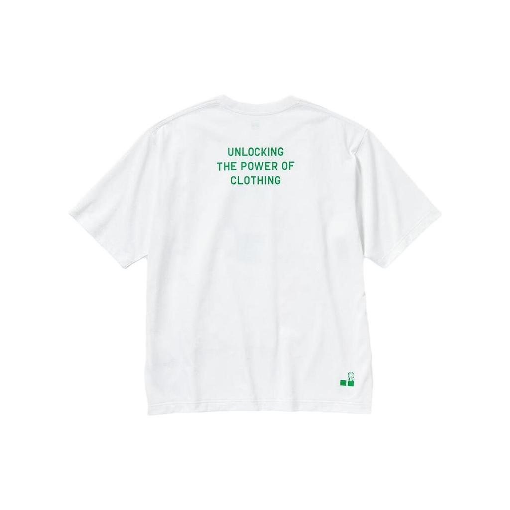 Uniqlo X Doraemon Collaboration SS23 Short Sleeve T-Shirt With Doraemon Print On The Chest Unisex Tops White 461096-00