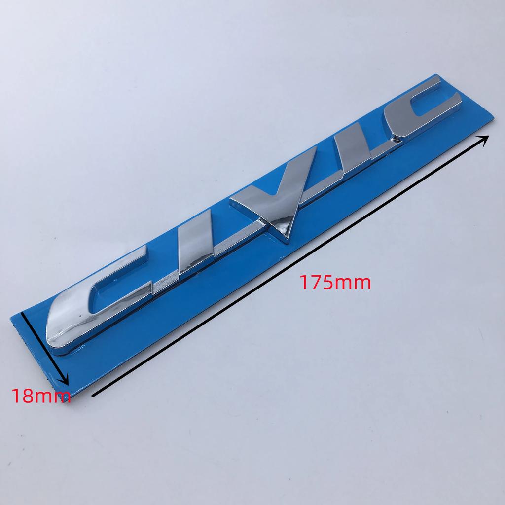 1PCS 3D ABS Honda Civic Car Letter Logo BT Sticker Tail Bumper Badge Auto Rear Trunk Emblem High-Quality Accessory