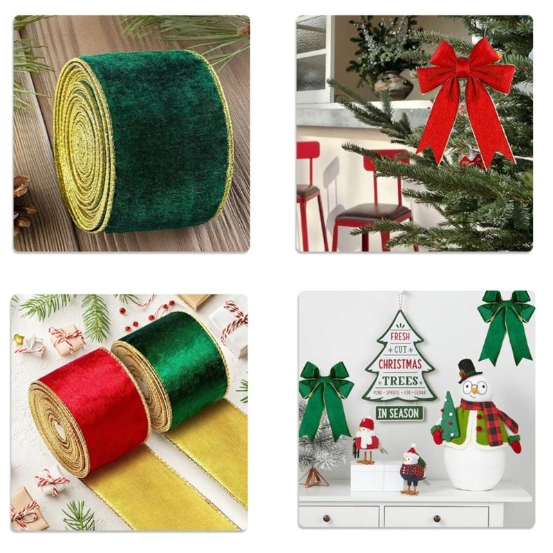 Grand Gold Base Birds Decorated Ribbon Christmas Tree Ribbon Rolls For Christmas Gift Packaging And DIY Seasonal Designs