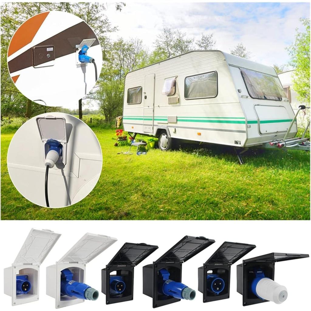 SSZY 16/32A External Flush Hook Up Power Outlet Trailer Flush Entry Socket Automotive Accessories