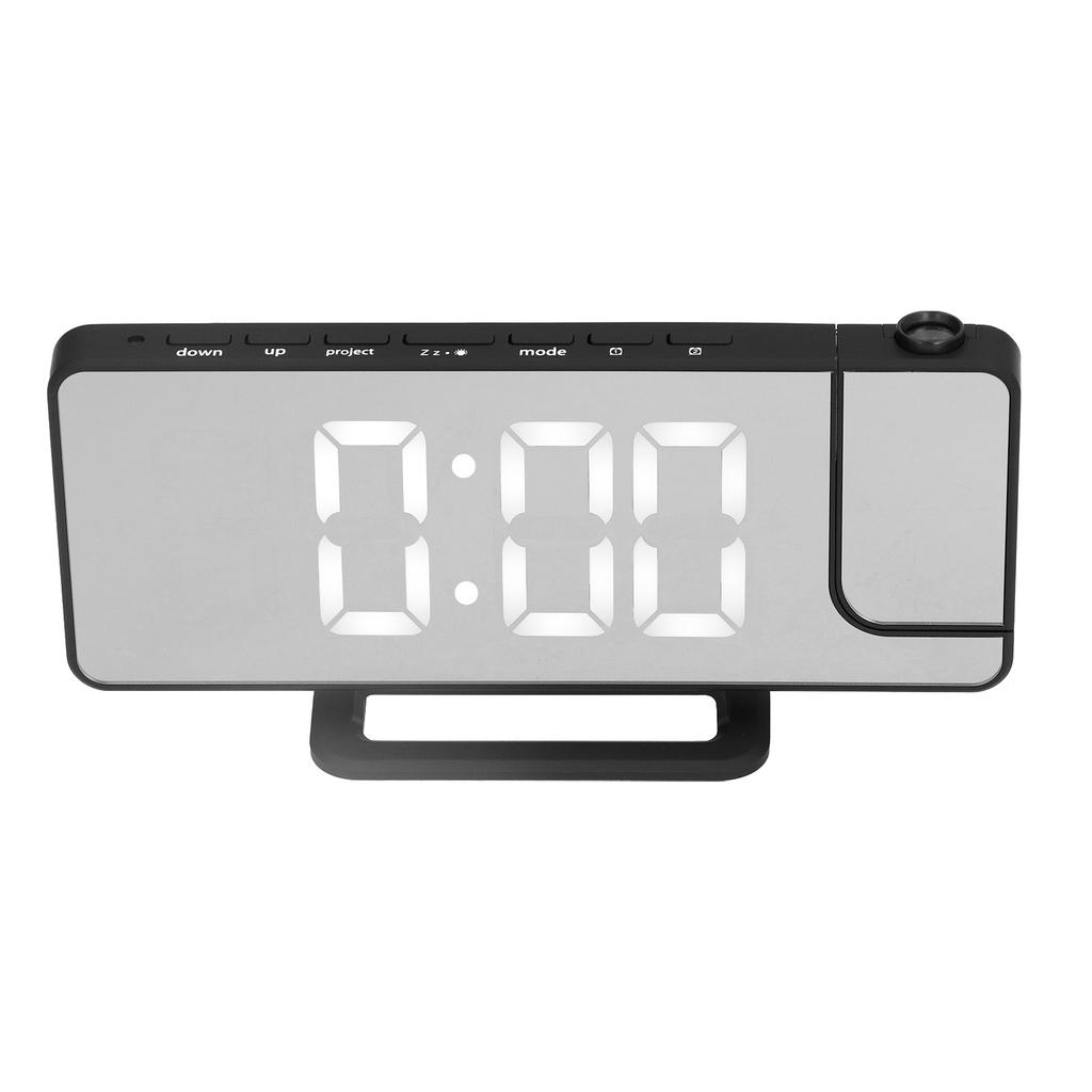 Projection Alarm Clock LED Digital Mirror Alarm Clock Rechargeable 6 Gear Brightness Bedside Clock