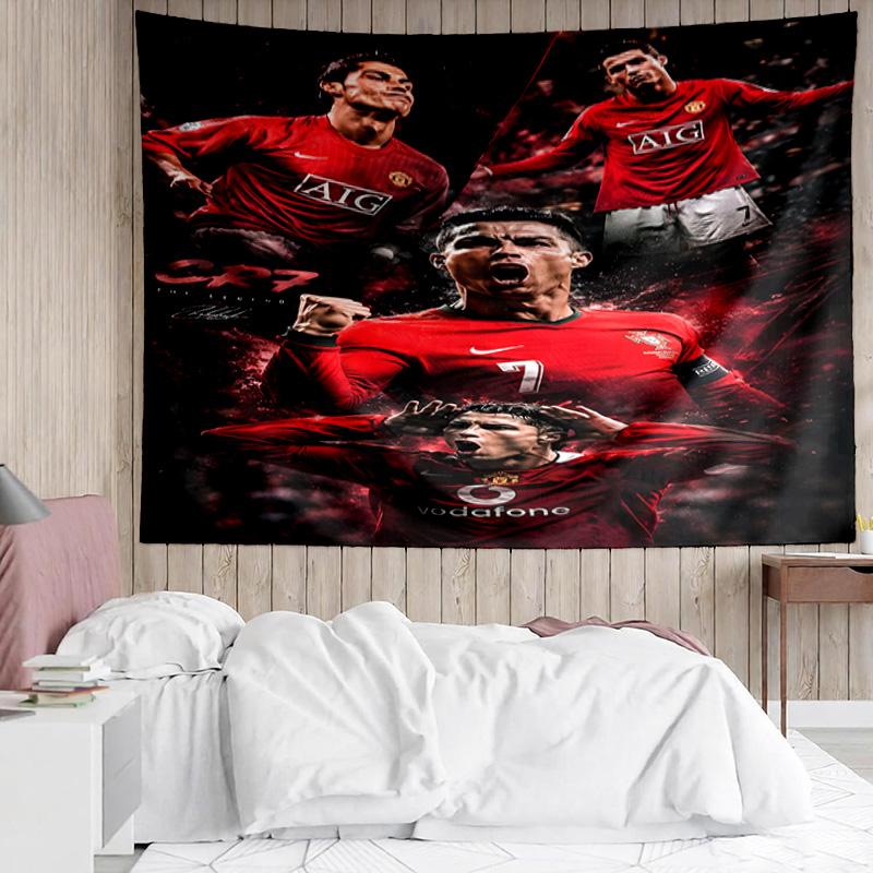 Man United Soccer Action Tapestry, Unique Design Tapestry, Suitable for Bedroom,Livingroom, Playroom,Heartwarming Fan Holiday Gifts