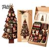Cadeau d'artisanat de Noël pour adultes Kit d'arbre Patchwork Surdimensionné à faire soi-même, Ensemble d'assemblage en tissu à carreaux Rétro Décoration avec Ornements Suspendus Décoration de Maison de Fête