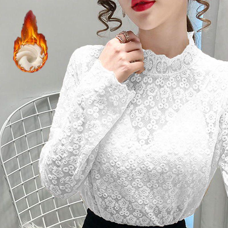 Fairy Lace Mesh Blouse - Women's Fashion See-Through Top for Autumn/Winter 2024