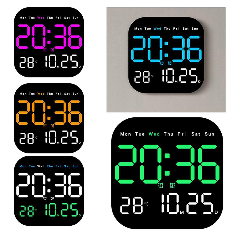 Same Screen Display LED Wall Clock Adjustable Brightness