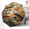 1pc Birds FlowersOpen/Close Umbrella-Windproof, Compact Travel Umbrella, Sturdy 8-Rib Shaft, Outdoor Accessory, 1085