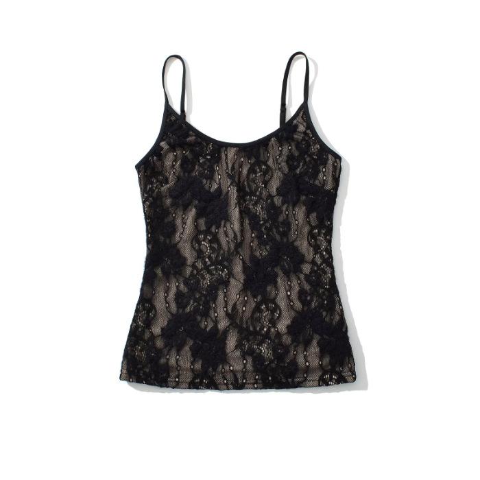 

European and American style summer style pure desire Spice Girl style double-layer lace niche design suspender beautiful back short thin vest women L чорний