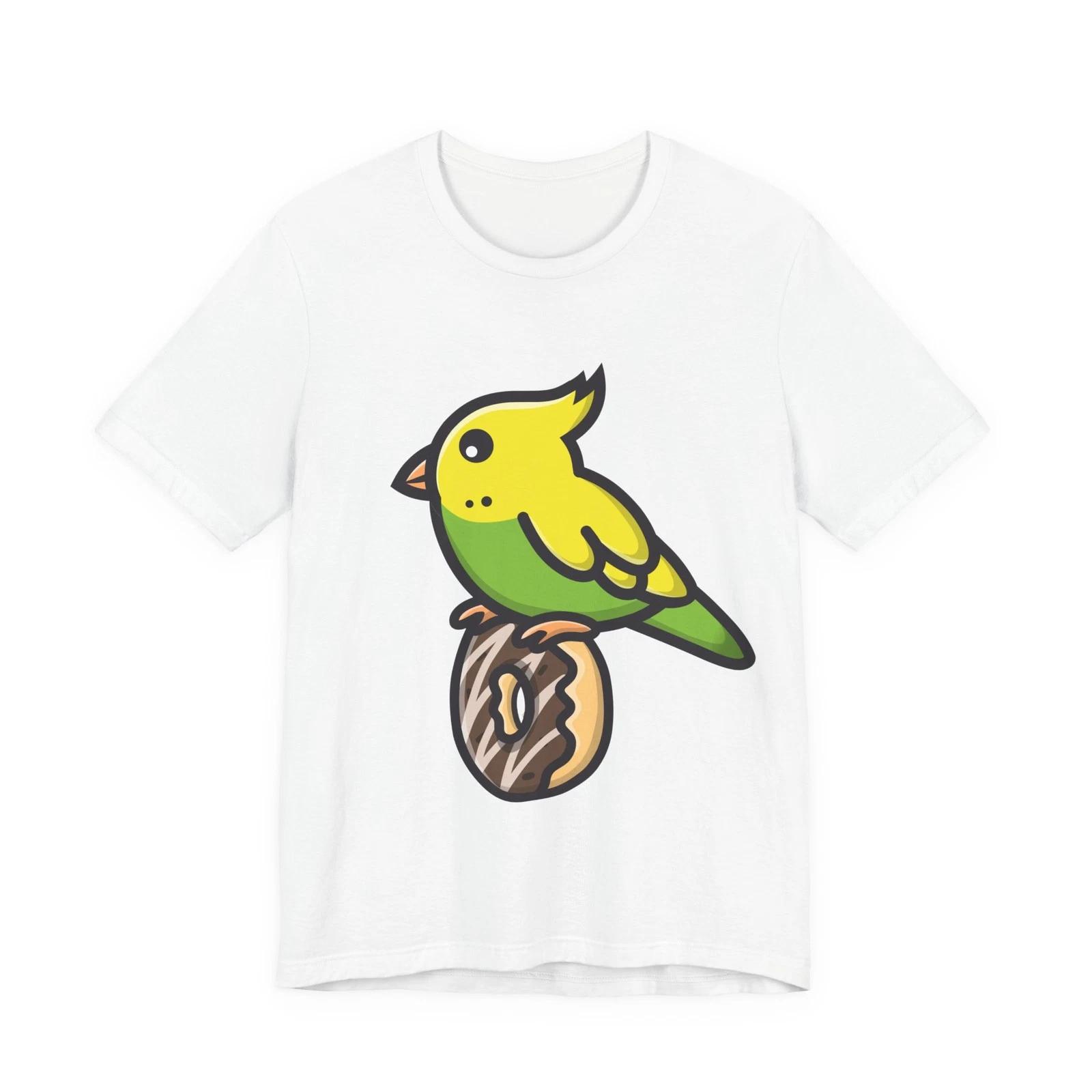 Cute Kawaii Bird on Donut Shirt - Bird Shirt - Bird Lover 3XL