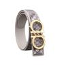 Men's 3.8cm Snake Skin Leather Belt with Stainless Steel Hook & Smooth Buckle