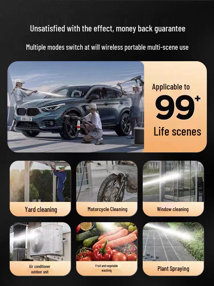 2024 Wireless High-Pressure Car Washer & Disinfection Spray Gun