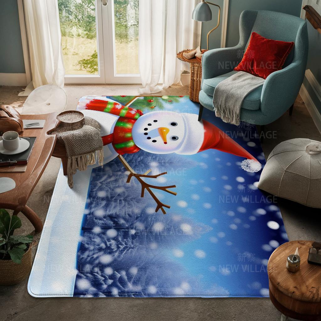 House Entrance Carpet Home Door Mat Living Room Bath Foot Bathroom Non-slip Water Absorption Rugs Bath Merry Christmas Winter