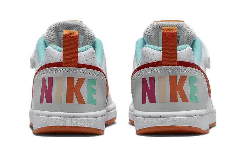 Nike Court Borough Slip Resistant Cushioning Abrasion Resistant Low top Skateboard Shoes Beige Orange Kids' FD4636-161
