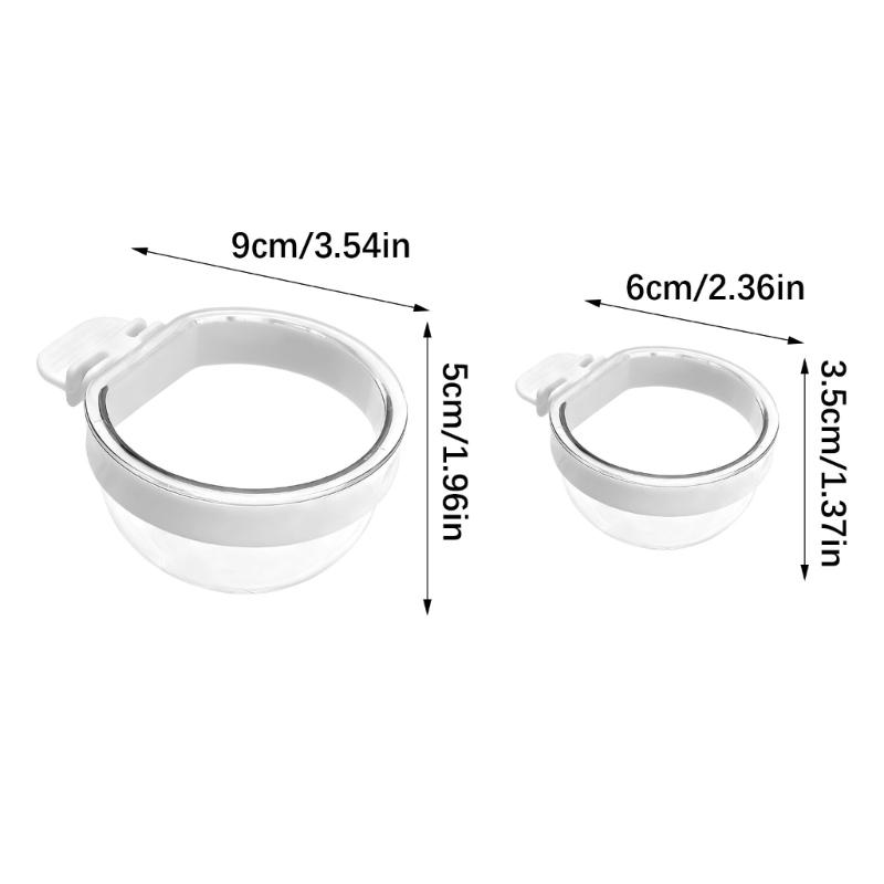 Set of 6 Clear Plastic Bird Cage Feeder Dish For Parakeets Cockatiels Easy To Clean Food Water Dispenser Pet Accessories