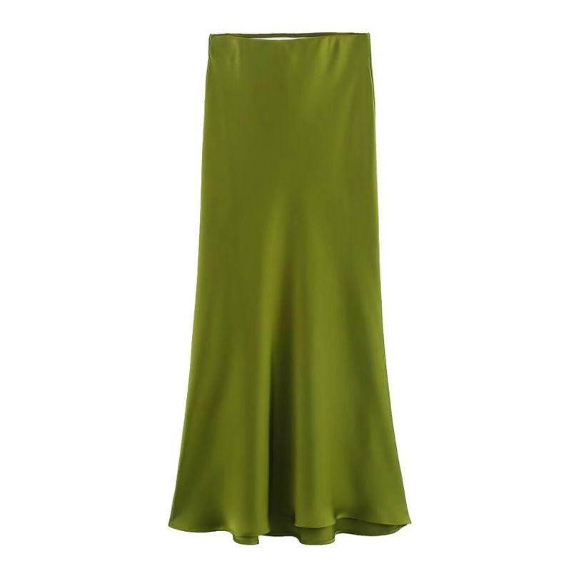 Za2024 Spring-Summer New Type Women's Sheath Skirt Long Dress Silk Satin Texture Midi Dress 1165054 401