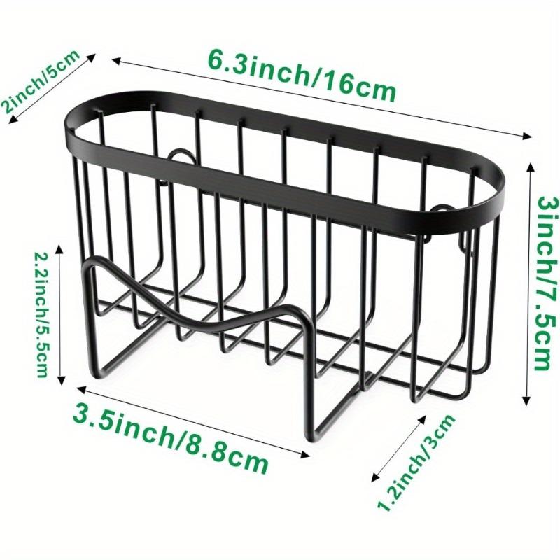 Stainless Steel Multi-Functional Sponge Drainer Rack with Suction Cups Kitchen and Bathroom Sink Organizer for Sponges Brushes