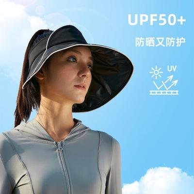 Sonnenkappe Sommer Damen nicht-sensorische Sonnenblende integrierter Hut UV-Schutz Sport leerer Oberteil Outdoor große Krempe Sonnenhut