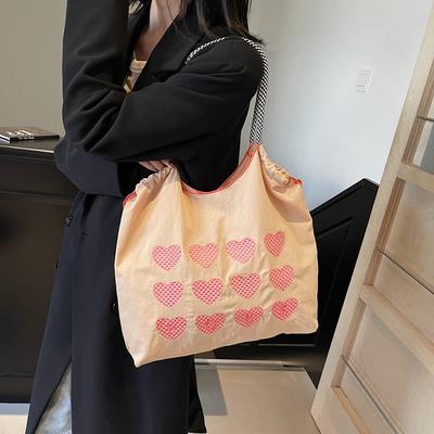 2025 New Canvas Bag Nylon Embroidery Eco-friendly Shopping Bag Shoulder Bag Crossbody Commuter Tote Bag Women