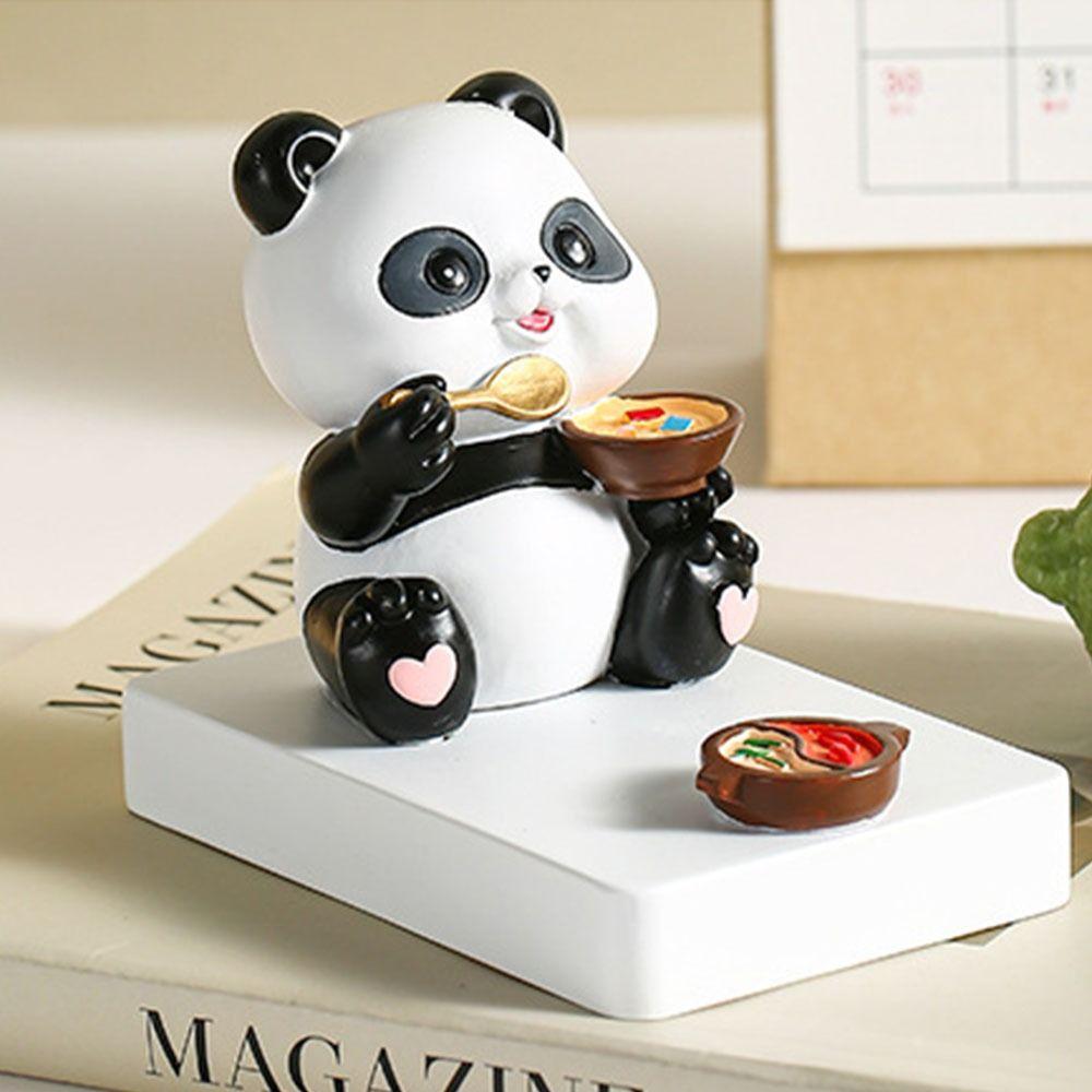 Panda Figurines Panda Phone Holder Resin Mobile Phone Bracket  Home Office Desk Decoration
