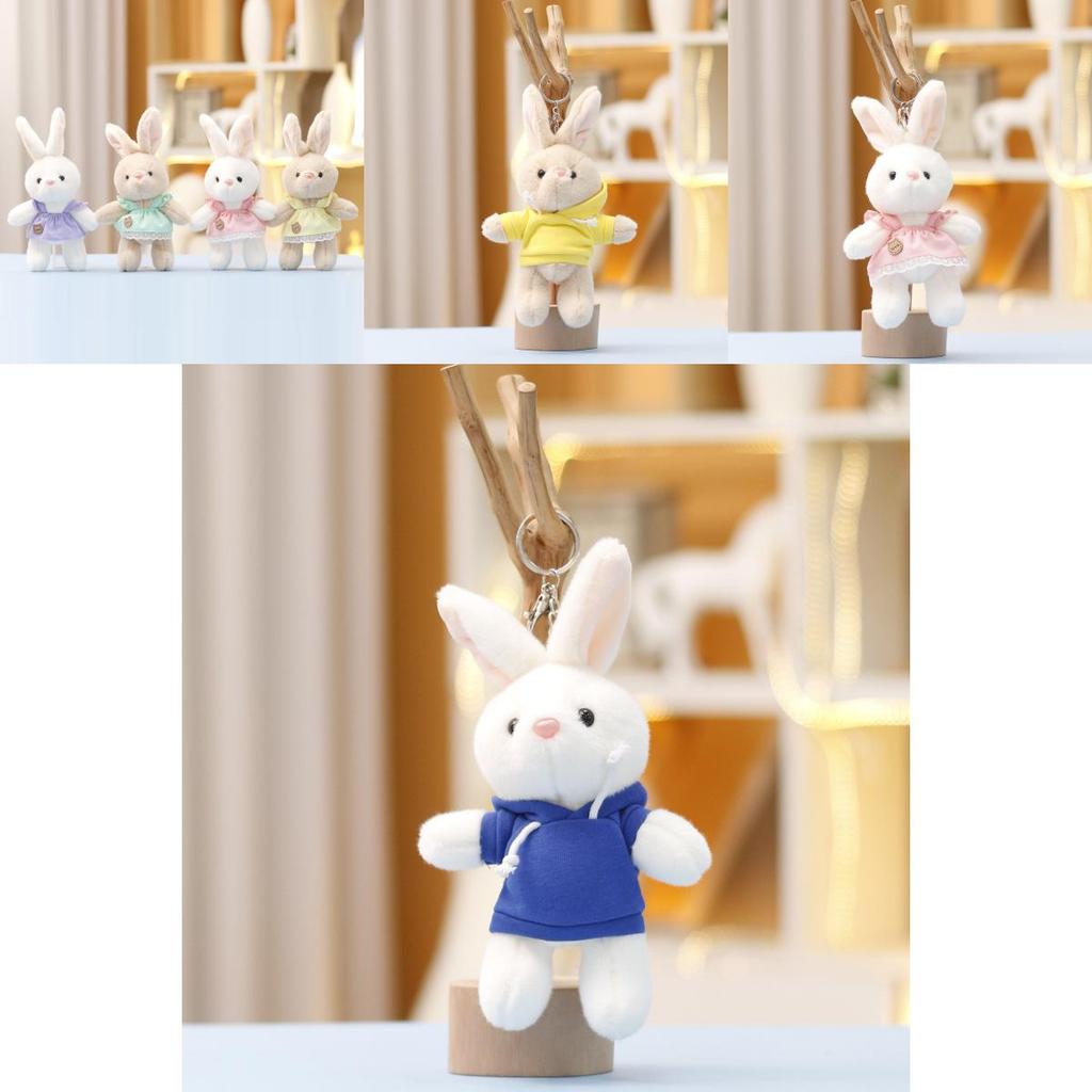 Moletom Coelho Pelúcia Chaveiro Brinquedo Boneca Presente Fofo Para Crianças E Decoração de Mochila