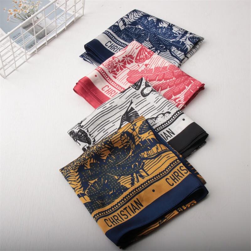 Women's Robin Print Chiffon Square Scarf