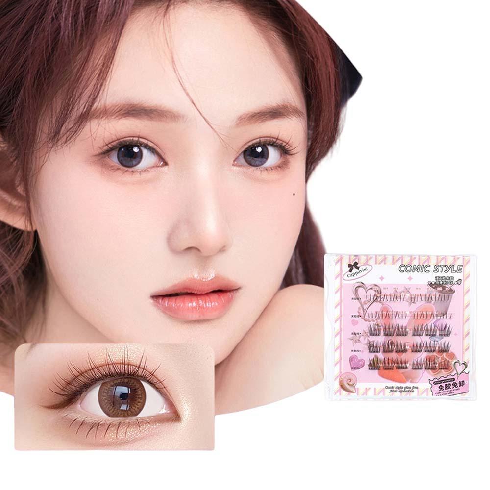 

Oblique Winged Glue Free False Eyelashes Segmented Individual Cluster Eyelashes Eyelash Extension Style04